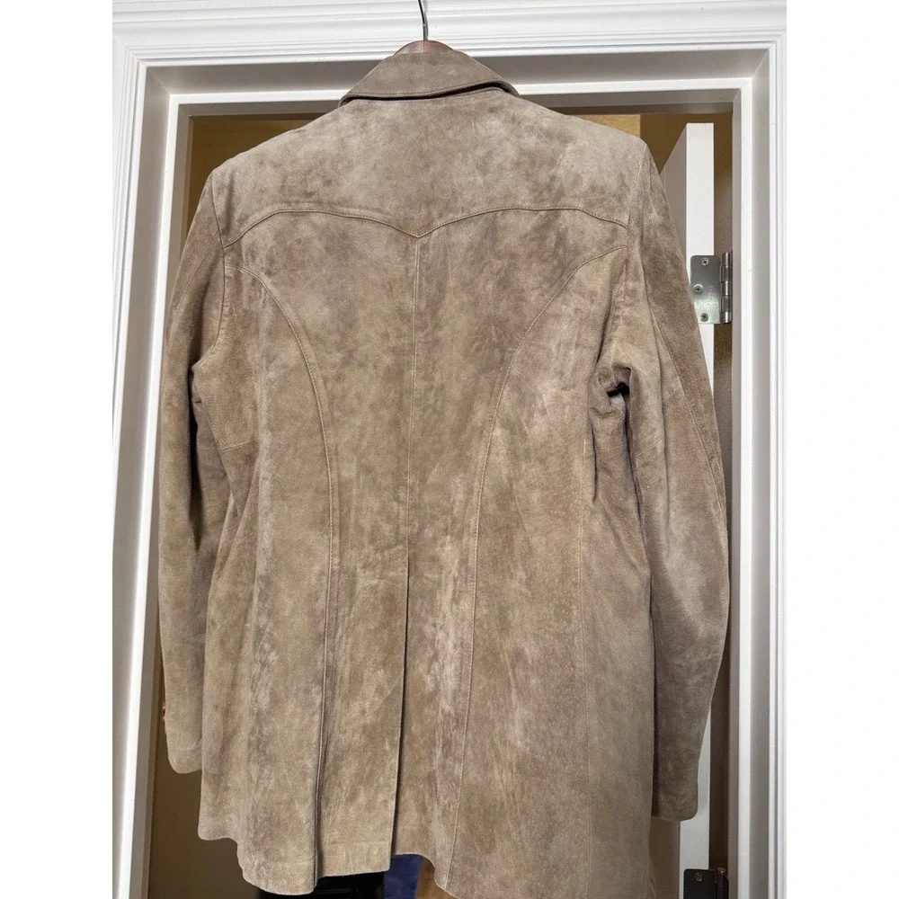 Vintage Tan Suede Leather Jacket Western Ranchwear Cowboy Blazer Quite Luxury XL
